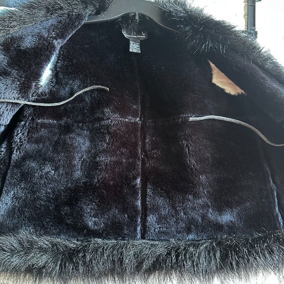 INC Faux Fur Trim Vest – Black, Size S, Luxe Texture - Picture 6 of 7